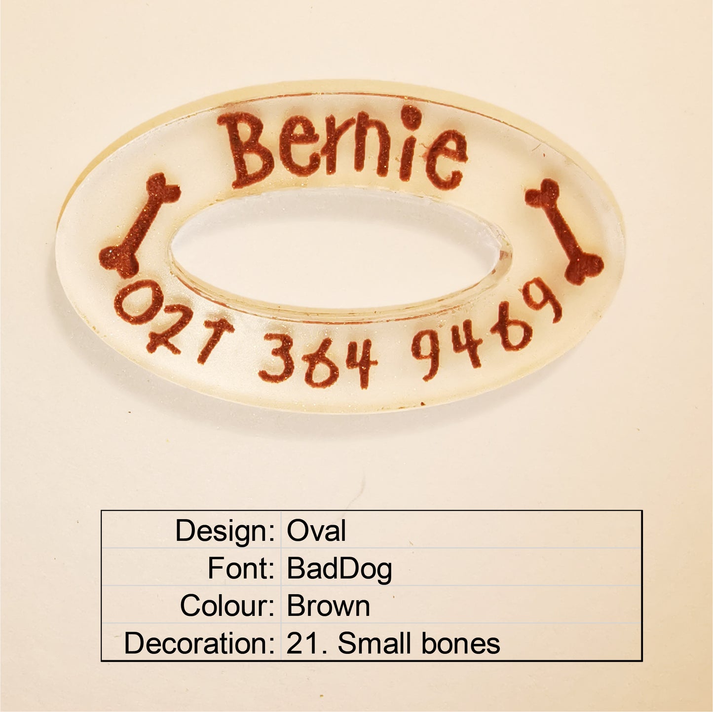 Oval BadDog (or cat) Tag