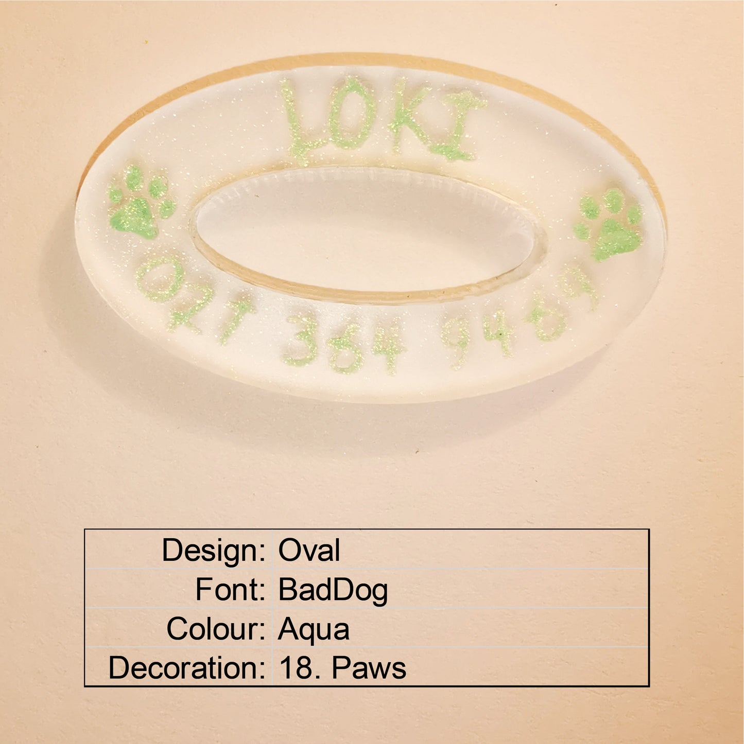 Oval BadDog (or cat) Tag